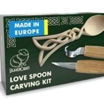 BeaverCraft Wood Spoon Carving Kit for Beginners DIY04 - Whittling Set Includes Spoon Carving Tools, Sloyd Whittling Knife Hook Knife, Basswood Blank - Woodworking Hobby Kit for Adults & Kids