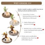 Hanobe Round Wooden Candle Holder Tray: Rustic Farmhouse Centerpiece for Tealight & Pillar Candles - Perfect for Christmas, Weddings, Halloween, and Home Decor, $70 and Under - Image 8