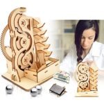 Solar 3D Wooden Puzzle Marble Run DIY Model Kit Craft Sets Educational Wood Mechanical Building Toys STEM Science Experiments Projects Birthday Gift for Adult Men Kids Age 8 10 12 14＋