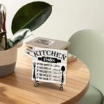Rustic Wooden Kitchen Rules Sign with Stand - Home Decor for Living Room & Dining Table (31) Under $70 - Image 5