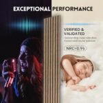 RITOLLO Wood Slat Acoustic Wall Panels - 2-Piece Set, 94.5" x 11", Natural Walnut Finish - Image 3