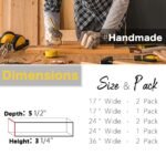 ROOREVO 2-Pack Rustic Wood Wall Shelves (Light Walnut, 24-Inch) - Image 4