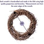 SuperMoss Natural Orchard Grapevine Wreath - Handcrafted Rustic Door Decor, 12” for Seasonal Use Indoors & Outdoors - Image 2