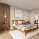 Bme Caden 15" Deluxe Bed Frame with Adjustable Headboard - Mid-Century Acacia Wood, No Box Spring Required, Easy Assembly, Caramel - Queen Size - Image 10