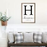 Personalized Wooden Family Name Sign with Frame - Four Sizes Available (12" x 18", Weathered Grey Frame, White Background) - Image 9