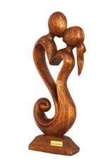 Eternal Love: 12" Handcrafted Wooden Abstract Sculpture - Unique Home Decor Accent - Artisan Carving Gift - Image 3