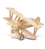 Puzzled 3D Puzzle Nieuport 17 Airplane - Wood Craft Construction Model Kit Aircraft, Fun Educational DIY Wooden Toy Assemble Model Unfinished Craft Hobby to Build & Paint for Decoration - 30pc Pack