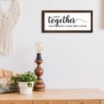 Jetec Together They Built A Life They Loved - 14x6.4 Rustic Farmhouse Wall Decor Framed Wood Sign - Image 2