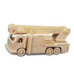 Puzzled 3D Puzzle Fire Engine Vehicle Wood Craft Construction Kit Fun & Educational DIY Wooden Toy Assemble Model Unfinished Crafting Hobby Fire Truck Puzzle to Build & Paint for Decoration 67pcs Pack