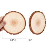 LESUMI 20-Piece Unfinished Natural Wood Slices with Bark - 3.5-4 Inch Craft Kit for DIY Kids' Arts, Coasters, Christmas Ornaments, and Rustic Wedding Decor - Under $70 - Image 2