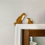 Adorable Mama & Baby Fox Door Topper – Handcrafted Wooden Sculpture for Home & Garden Decor - Image 2