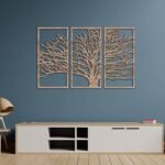 BINCUE 3-Panel Rustic Tree of Life Wall Art – Boho Decor with 3D Hollow Design for Kitchen, Bathroom, & Living Room - Image 3