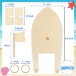 10 Pcs DIY Mini Wooden Sailboat Kits – Fun Craft Project for School, Paint & Decorate Your Own Paddle Boats - Image 2