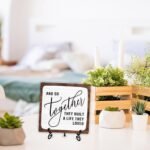 Rustic Wooden Desk Decor Sign with Stand: "And So Together They Built A Life They Loved" - Perfect for Farmhouse Living Rooms, Bedrooms, and Tables; Ideal Coffee Lover Gift Under $70 - Image 6