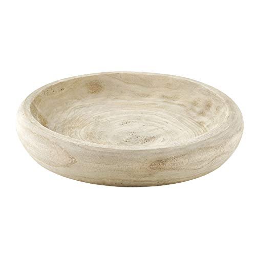Santa Barbara Design Studio Wood Serving Bowl, Hand Carved Paulownia Wood Fruit Bowl / Wood Decor, 11.5" Large, Natural