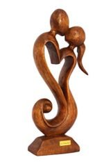 Eternal Love: 12" Handcrafted Wooden Abstract Sculpture - Unique Home Decor Accent - Artisan Carving Gift - Image 2