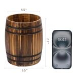 Vintage Rustic Wine Barrel Design Kitchen Utensil Holder – Burnt Wood Crock, $70 or Less - Image 5