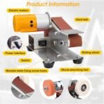 Mornajina Mini Belt Sander for Knife Making - 15° Electric Bench Sander with 7 Adjustable Speeds, Ideal for DIY Metal & Wood Knife Sharpening and Polishing - Image 3