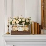 DUOER 3-Piece Mason Jar Centerpiece Set: Farmhouse Table Decor with Wood Tray and LED Lights for Dining Room, Kitchen, or Living Space – White - Image 5