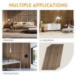 RITOLLO 4-Piece 48"×24.5" Wood Slat Acoustic Panels - Natural Walnut 3D Soundproof Wall Decor - Image 6