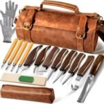 Wood Carving Kit, 16Pcs Deluxe Whittling Set with 8Pcs Whittling Knives & 4Pcs Detail Carving Knives, PU Leather Storage Bag,complete Woodworking Tools for Beginners & Professionals