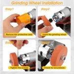 Mornajina Mini Belt Sander for Knife Making - 15° Electric Bench Sander with 7 Adjustable Speeds, Ideal for DIY Metal & Wood Knife Sharpening and Polishing - Image 5