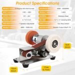 Mornajina Mini Belt Sander for Knife Making - 15° Electric Bench Sander with 7 Adjustable Speeds, Ideal for DIY Metal & Wood Knife Sharpening and Polishing - Image 2