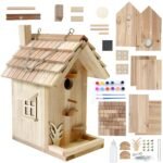 Wooden Birdhouse Kit for Adults, DIY Bird House Craft to Paint, Adult Woodworking Building Kit for Outside, Garden, Yard - Wood, 8.5in