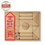 Melissa & Doug Solid-Wood Building Blocks Set (60 pcs) with Storage Tray – Classic Toys for Toddlers Ages 3+ - Image 4