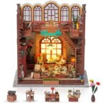 Prextex DIY Book Nook Kit - Enchanted Miniature Bookstore for Adults and Kids - Real Wood - Multicolored Craft Decor - 387 Pcs - Ideal Gift for Book Lovers and Crafters - Shelf Decor - 9.4x6.7x9.4In