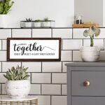 Jetec Together They Built A Life They Loved - 14x6.4 Rustic Farmhouse Wall Decor Framed Wood Sign - Image 5