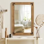 36"x24" Wooden Frame Bathroom Mirror - Farmhouse Style, Vertical/Horizontal Hanging - Image 9