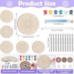 Silipull 24-Set DIY Mandala Wind Chimes for Kids – Unfinished Wooden Coloring Ornaments for Parties, School, and Home Gifts (Under $70) - Image 2