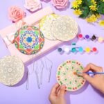 Silipull 24-Set DIY Mandala Wind Chimes for Kids – Unfinished Wooden Coloring Ornaments for Parties, School, and Home Gifts (Under $70) - Image 3