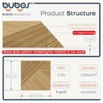 BUBOS 6-Pack Large Acoustic Panels - 72x48 Inches Soundproof Wall Panels with Decorative Wood Grain Design, Self-Adhesive for Studio, Office, and Home, Log Color - Image 2