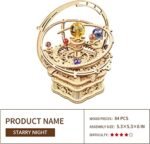 ROKR Starry Night 3D Wooden Puzzle – DIY Mechanical Music Box Model Kit for Teens & Adults, Perfect Gift & Desk Décor (Ages 14+) - Image 5