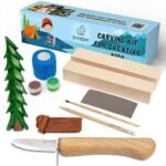 BeaverCraft Wood Carving Kit for Kids DIY 08 - Whittling Kit for Beginners - Hobby Kits for Boys – Whittling Set Includes Safety Wood Carving Knife for Kids, Basswood Blocks