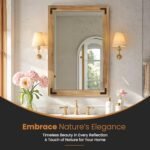 36"x24" Wooden Frame Bathroom Mirror - Farmhouse Style, Vertical/Horizontal Hanging - Image 2
