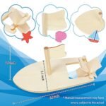 10 Pcs DIY Mini Wooden Sailboat Kits – Fun Craft Project for School, Paint & Decorate Your Own Paddle Boats - Image 3
