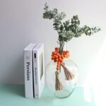 Meplait 39” Wood Bead Garland with Tassels - Boho Chic Farmhouse Decor & Versatile Prayer Beads (Orange) - Image 4