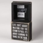 Primitives by Kathy 16336 Classic Box Sign, 4x4-Inches, "Dance in the Rain" – Under $70 - Image 2