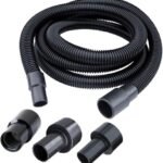 POWERTEC 70175 10 Ft. Dust Collection Hose Kit with 5 Fittings for Woodworking Power Tools Home and Wet/Dry Shop Vacuums