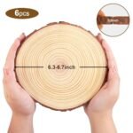 Philorn Wooden Centerpiece Circles - 6 Pack (6.3-7 inch) Unfinished Wood Slices for Wedding Decor and DIY Crafts - Image 2