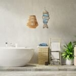 Qunclay Beach Wall Decor - Coastal Fish Sign: "My Happy Place" Hanging Decor for Bathroom & Bedroom - Wooden Beach Decorations under $70 - Image 3