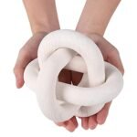 Ochine Wood Chain Link Decor - 3 Link Hand Carved Pine Wood Modern Farmhouse Coffee Table Decor - Wooden Rustic Boho Bead Garland for Living Room Bedroom