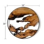 WELLAND Cedar Wood Wall Decor, 16"x16"x1", Irregular Hanging Ornament for Home, Office, Living Room, Bedroom, Entryway, Bathroom - Under $70 - Image 6