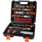 Yunziling 10Pcs Wood Chisel Sets, 6Pcs Premium Wood Chisels with Honing Guide, Sharpening Stone & Carpenter Pencils, Wood Carving Tools Kit for DIY & Professional Use (6-38mm)