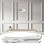 Lunghaa 6-Frame Premade Accent Wall Molding Kit, Ready-to-Assemble Wainscoting Panels, Pre-Cut Chair Rail Moulding Trim for Home Décor