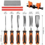 Yunziling 10-Piece Wood Chisel Set with Honing Guide, Sharpening Stone & Pencils – DIY & Professional Carving Tools (6-38mm) - Image 3
