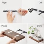 BAYKA Rustic Floating Shelves – Set of 3 Wall Shelves with Metal Brackets for Bathroom, Bedroom, Kitchen, or Living Room – 22lb Capacity, Rustic Brown - Image 9